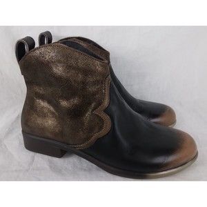 NAOT Sirocco Ankle Boot Bootie Zip Womens EU37 US 6 Brown/Bronze/Grecian Gold
